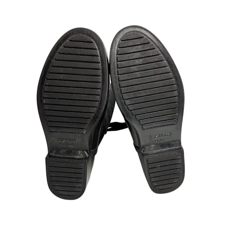 COACH Women's Tristee Black Lace-Up Rain Boots Size 7 - Picture 10 of 15